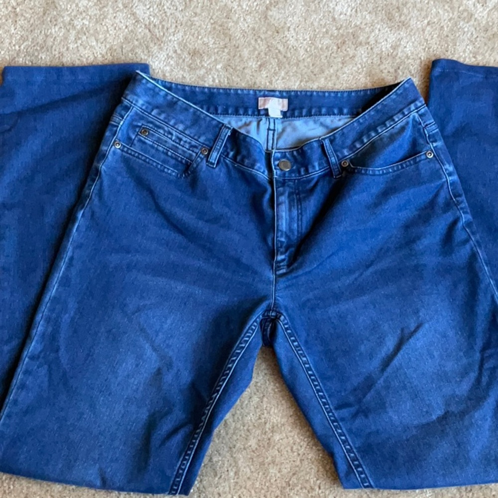 J Jill Women's Authentic Slim Leg Ankle Straight Light Medium Wash Jeans